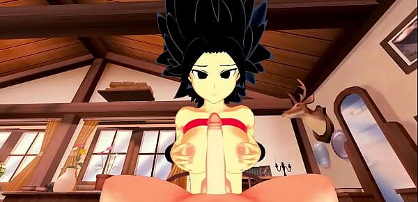  POV fucking the Saiyan Caulifla, cowgirl creampie - Dragon Ball Hentai.